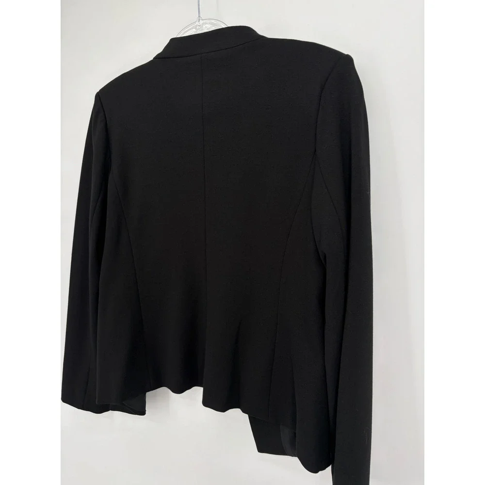 Tahari Women's Black Blazer Size 10 Gold Zip Pockets NWT $98